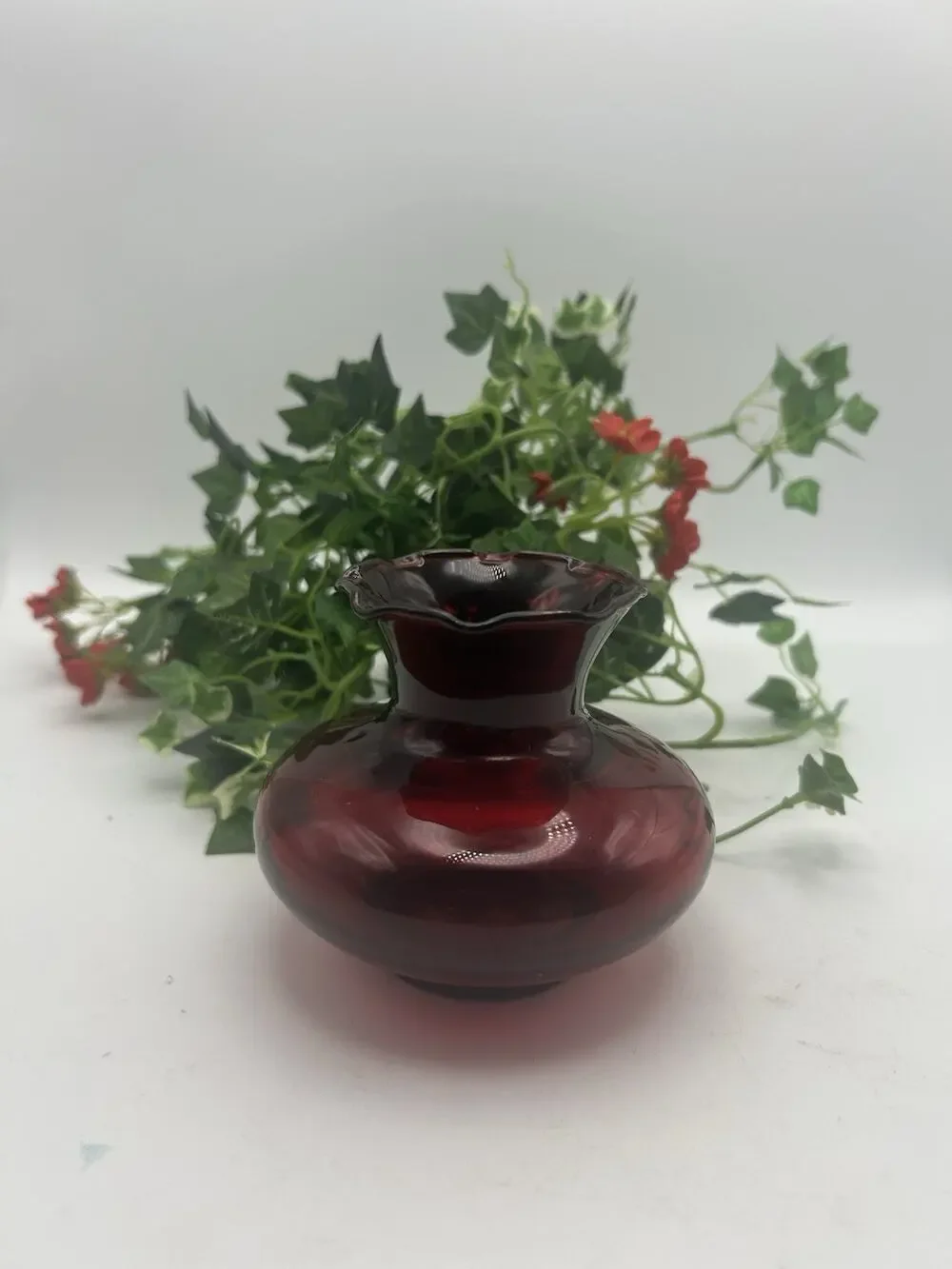 Red Glass Small Vase